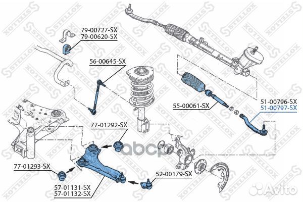 51-00797-SX наконечник рулевой правый Renault