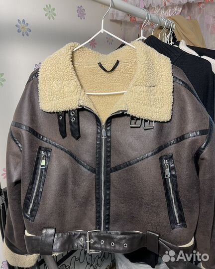 Дублёнка Zara с поясом оригинал