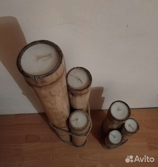 Подсвечник бамбук. Авторская работа