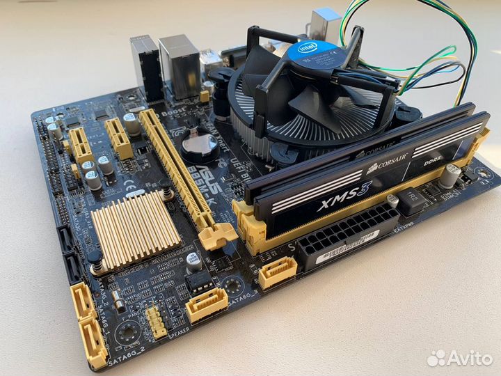 Материнская плата + процессор + озу + кулер