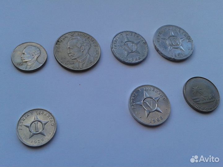 Монеты Куба сентаво 1958,1962, 1968