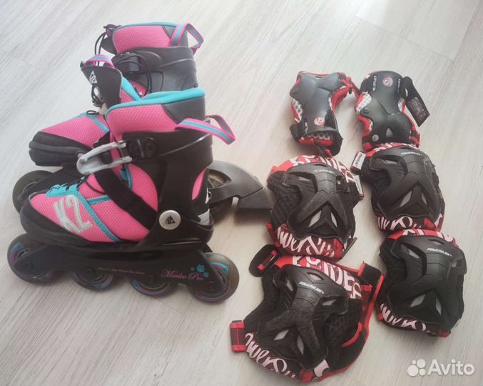 Роликовые коньки детские К2 + комплект защиты