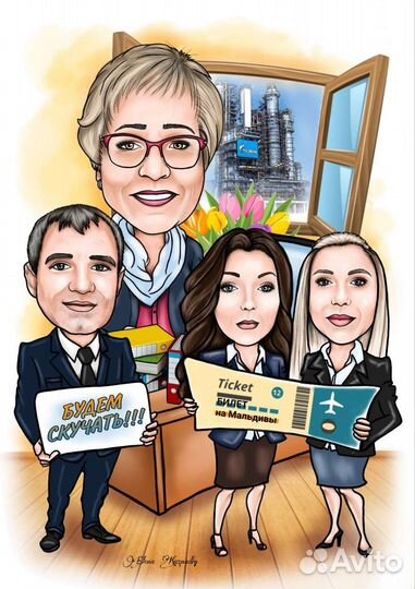 Рисую на заказ мультишаржи, шарж