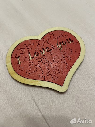 Сердце пазл деревянный