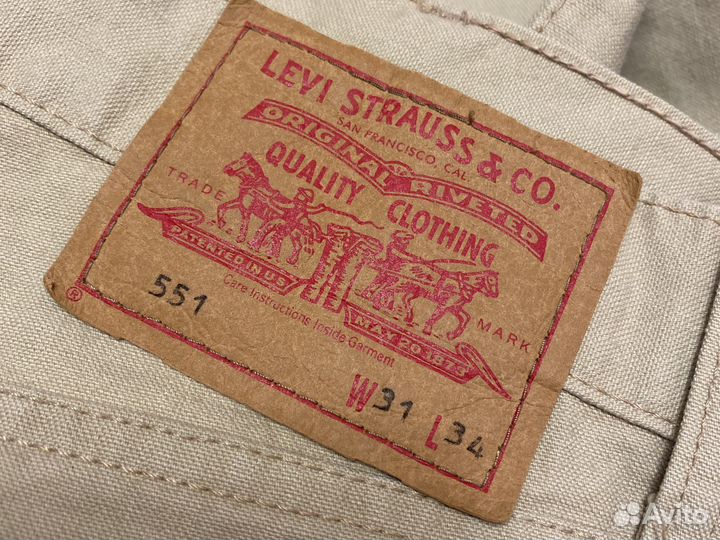 Джинсы levis 551 w31 l34