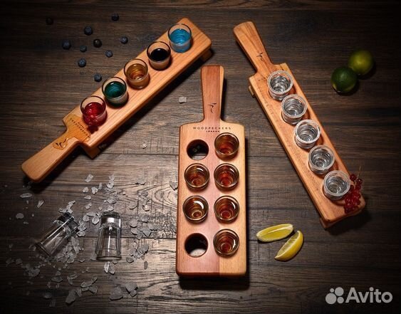 Доска для подачи шотов, подставка для рюмок