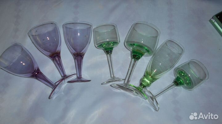Фужеры стаканы из цветного стекла