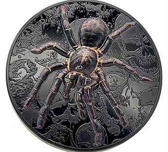 Монета Черный тарантул Темная природа Палау 2023г