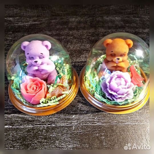 Мыло ручной работы (роза, мишка и др)