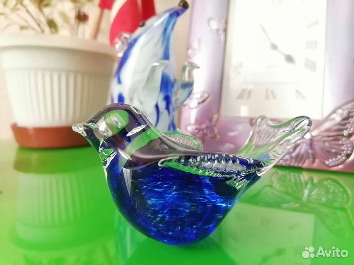 Птички интерьерные, яблоки, стекло