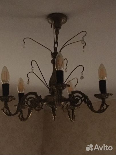 Люстра бронзовая винтаж