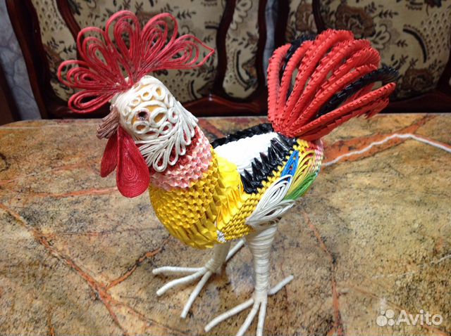 Петух оригами ручная работа