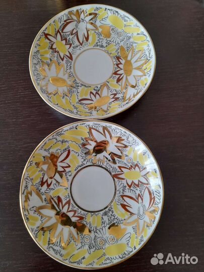 Чайный сервиз лфз Золотые ромашки СССР