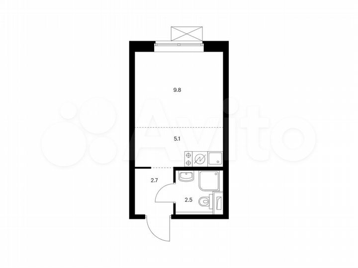 Квартира-студия, 20,1 м², 25/33 эт.