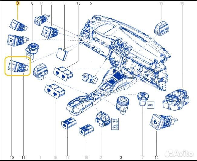 Кнопка отключения стабилизации Renault Duster F4R