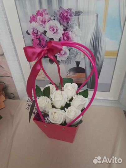Букет из 7 роз из мыла