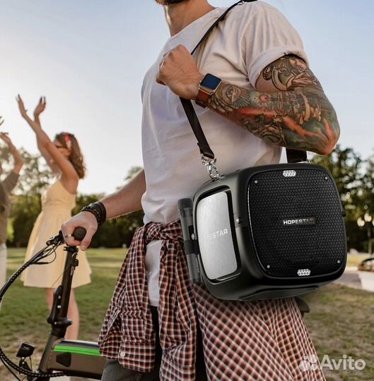 Колонка Hopestar w80 Party One 2 микрофона