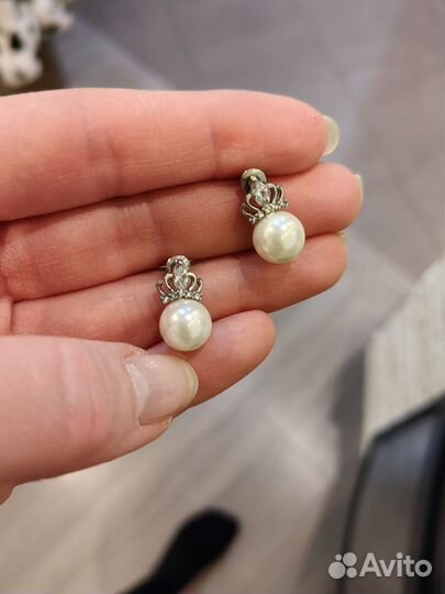 Серьги под жемчуг
