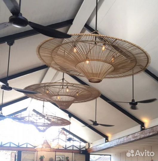 Абажур плетеный большой, светильник, люстра