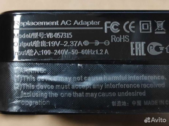 Блок питания для ноутбука Asus 19V 2.37A