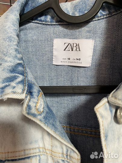 Джинсовка zara для девочки 140 oversize