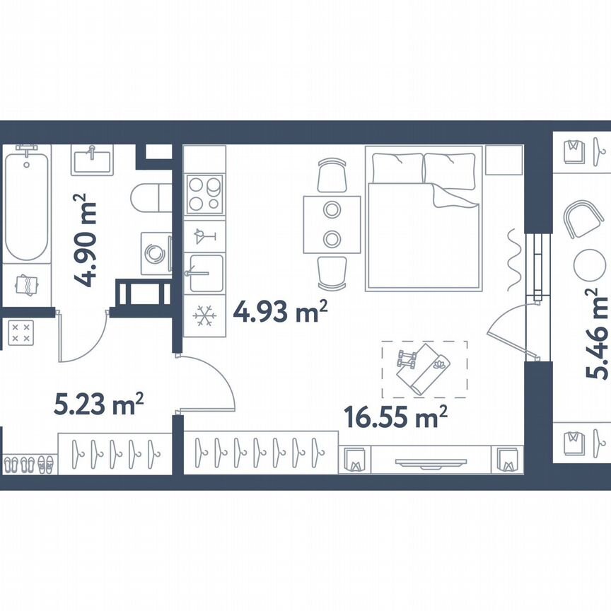 Квартира-студия, 34,3 м², 5/11 эт.