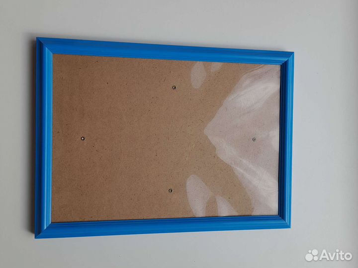 Рамка для фото голубая 30*21 с замерами