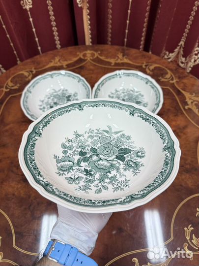 Круглый салатник от villeroy boch fasan знленый