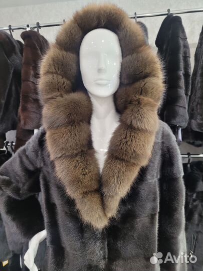 Шуба норковая с соболем 48-50