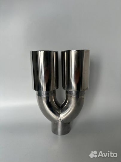 Насадка на глушитель двойная 57х76 хром