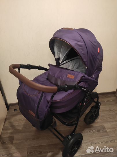 Коляска verdi optima 3 в 1 фиолетового цвета