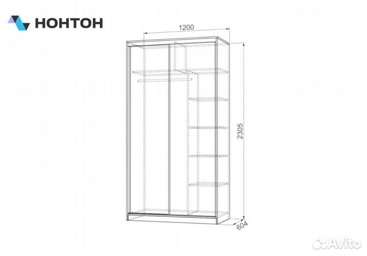 Шкаф-купе Рио 7-600 78 дуб сонома