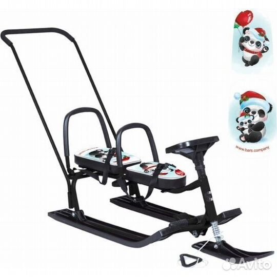 Снегокат для двойни, двоих детей