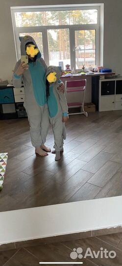 Два флисовых кигуруми фэмили лук