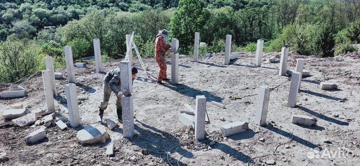Забивка свай. Фундамент на сваях жб