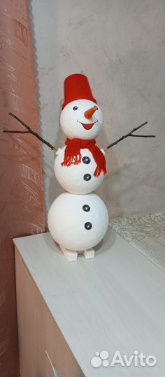 Снеговик папье маше