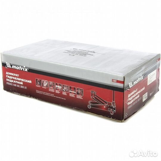 Домкрат Matrix подкатной, 3 т, 130-465 мм (проф)
