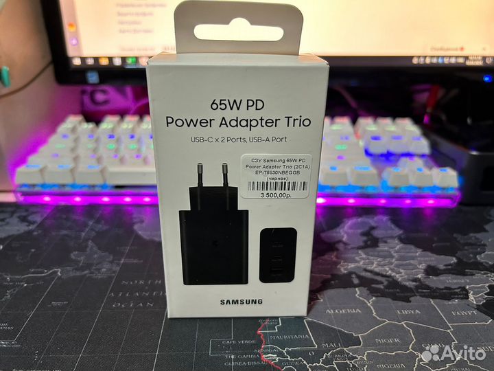 Сзу Samsung 65W PD Power Adapter Trio (2C1A) EP-T6