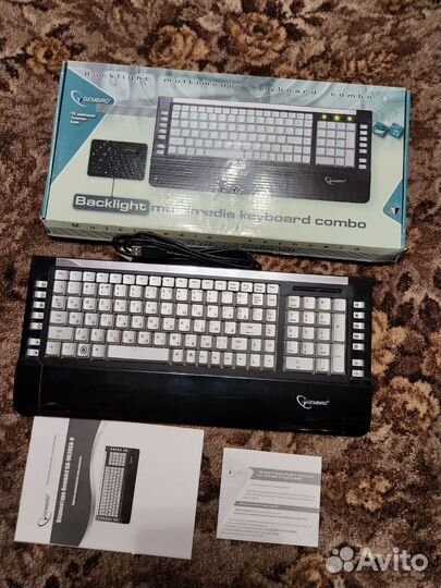 Клавиатура gembird тонкая, с подсветкой