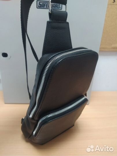 Мужская кожаная сумка. Слинг