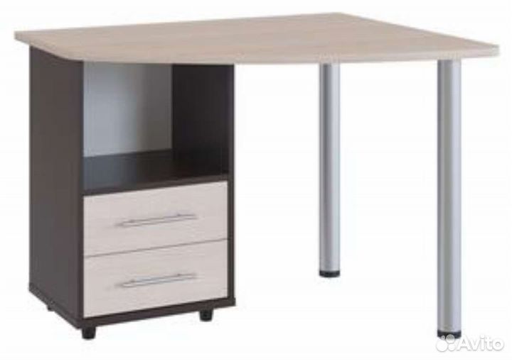 Стол угловой бежевый/вэнге