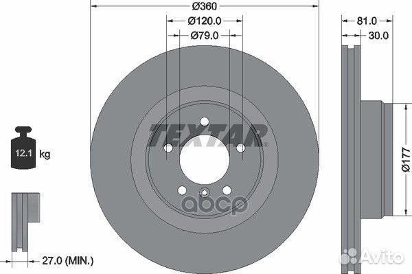 Диск торм.пер.land rover range rover III 3.6TD-5.0