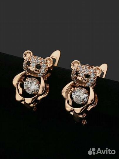 Серьги мишки с танцующим цирком