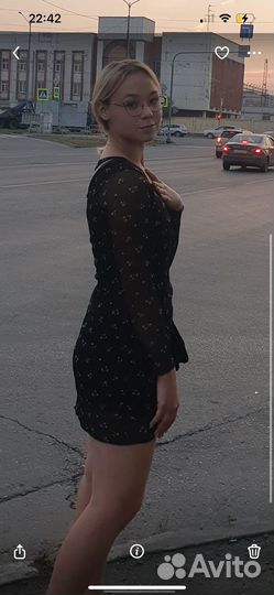 Платье в сеточку черное