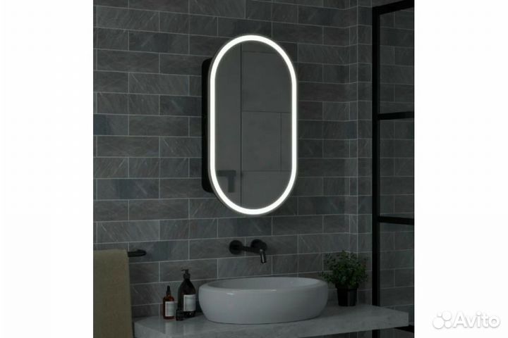 Зеркало-шкаф Reflection Black led 450x800 RF2003BL