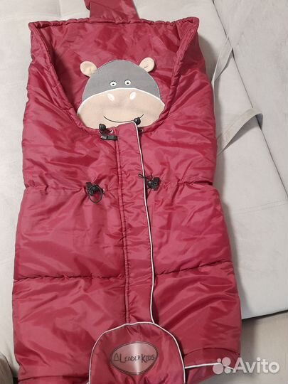 Зимний конверт в коляску на овчине leader kids