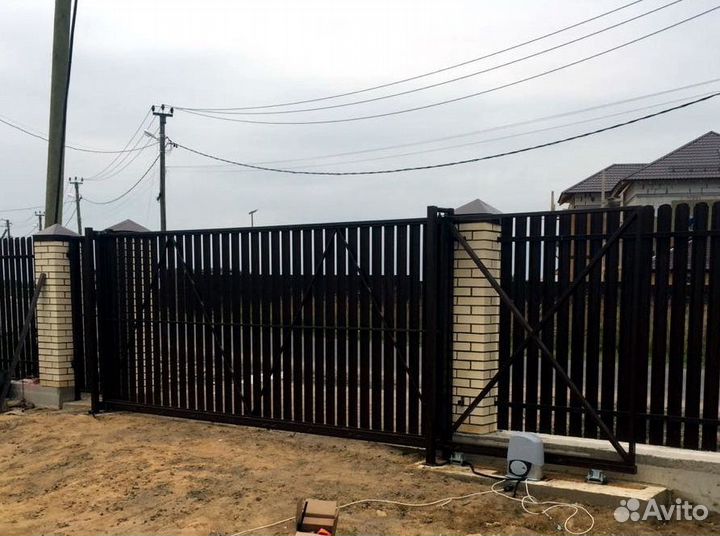 Откатные ворота с монтажом