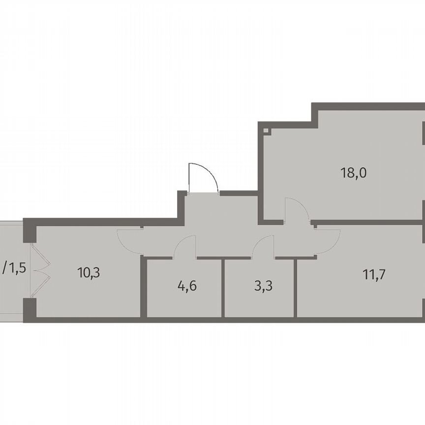 2-к. квартира, 57,3 м², 8/8 эт.