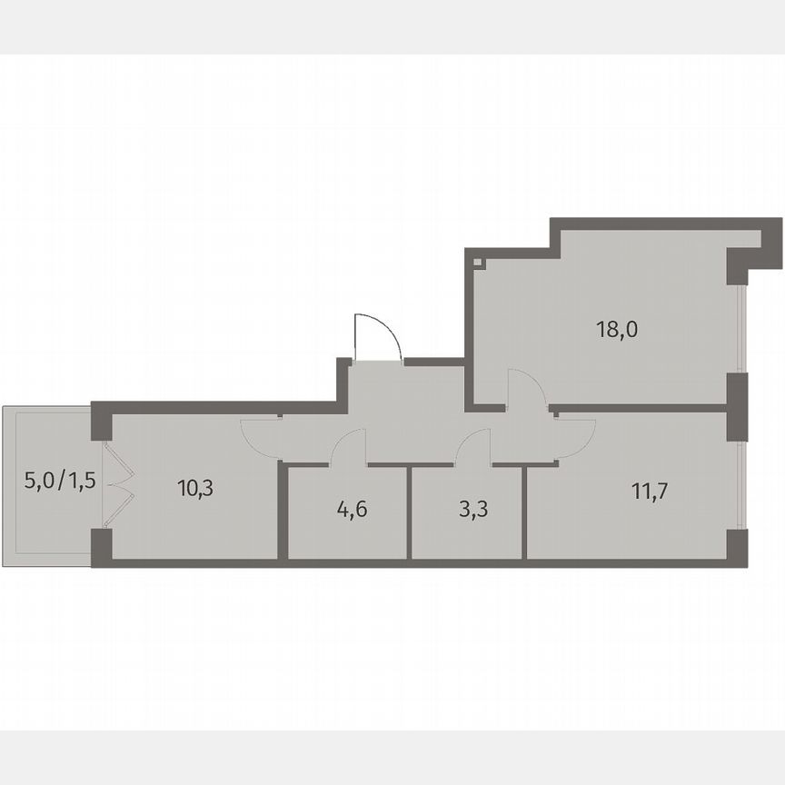 2-к. квартира, 57,3 м², 8/8 эт.