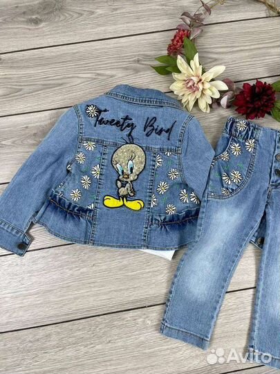 Джинсовый костюм для девочки 92,98,104,110